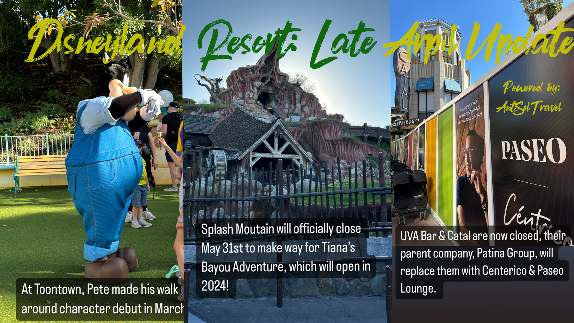 Toontown Reopened, Catal & Uva Bar Closes, Splash Mountain to Close: Disneyland Update Late April